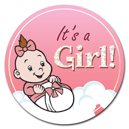 Signmission Corrugated Plastic Sign With Stakes 16in Circular-Its A Girl C-16-CIR-WS-Its a Girl
